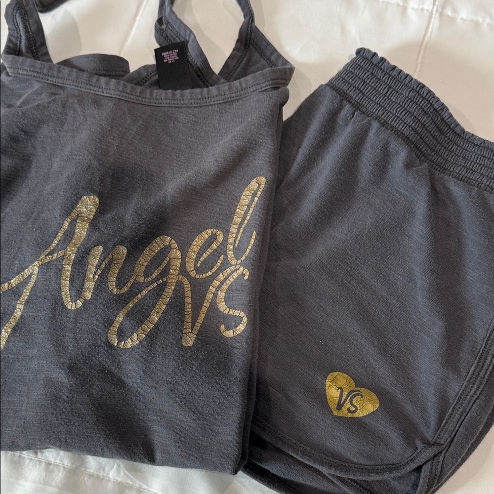 Victoria's Secret Gray Pajama Set with Gold Accents. Size M. - Picture 12 of 12